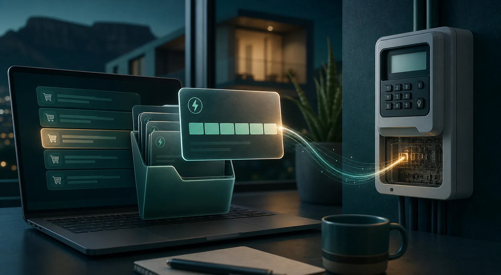 Prepaid electricity purchases and token records in SIMcloud