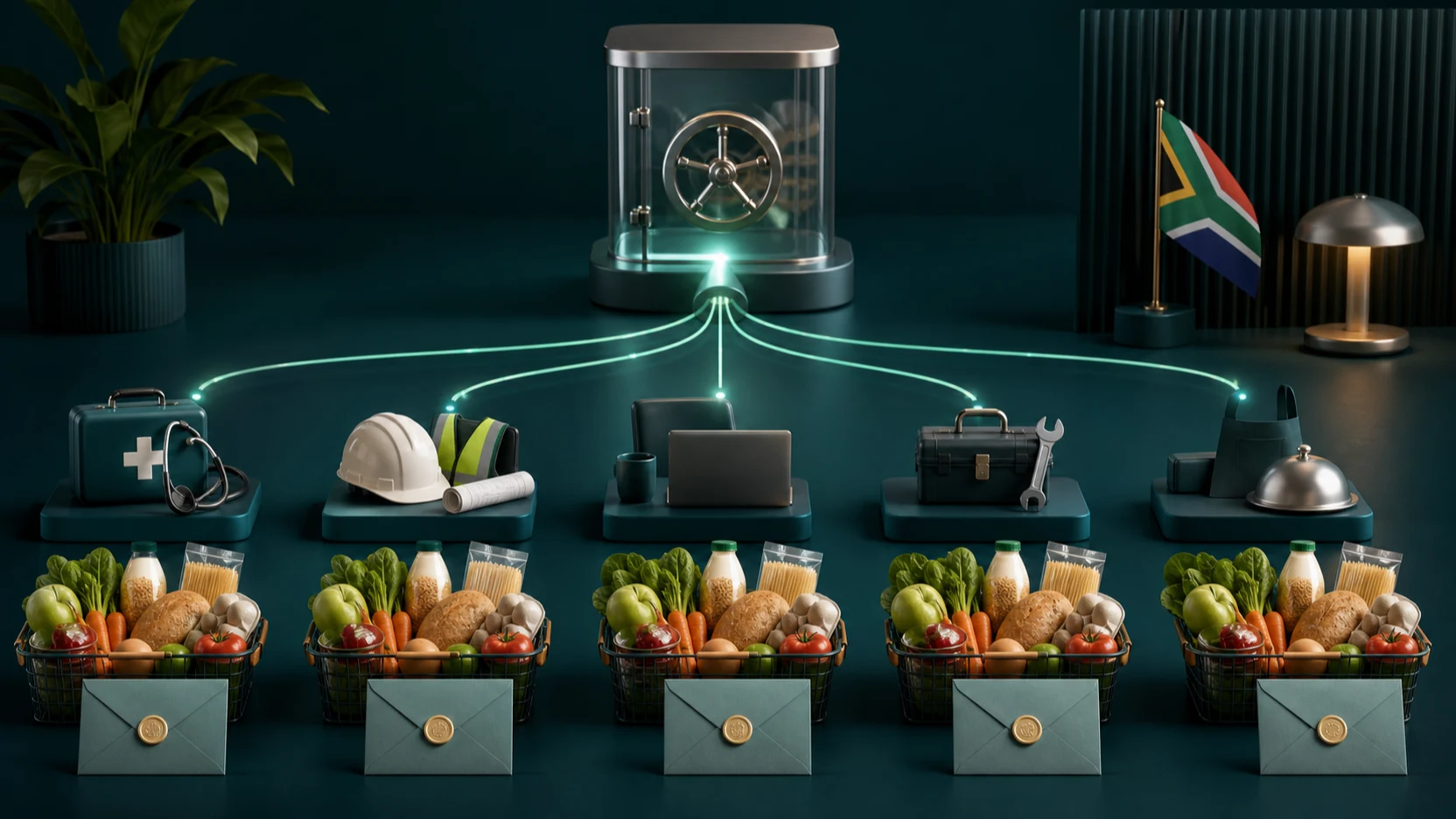 Private grocery vouchers distributed to employees from one controlled fund