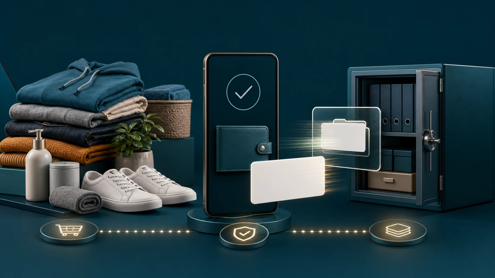 Practical clothing and household voucher secured in a digital purchase workflow