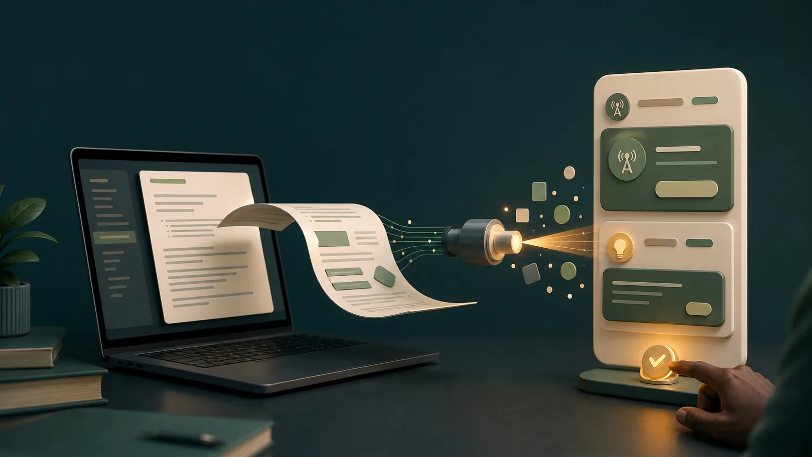API documentation flowing through a controlled AI integration workflow