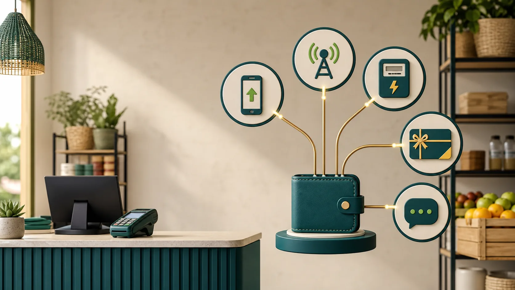 One business wallet connecting airtime, data, electricity, vouchers and SMS