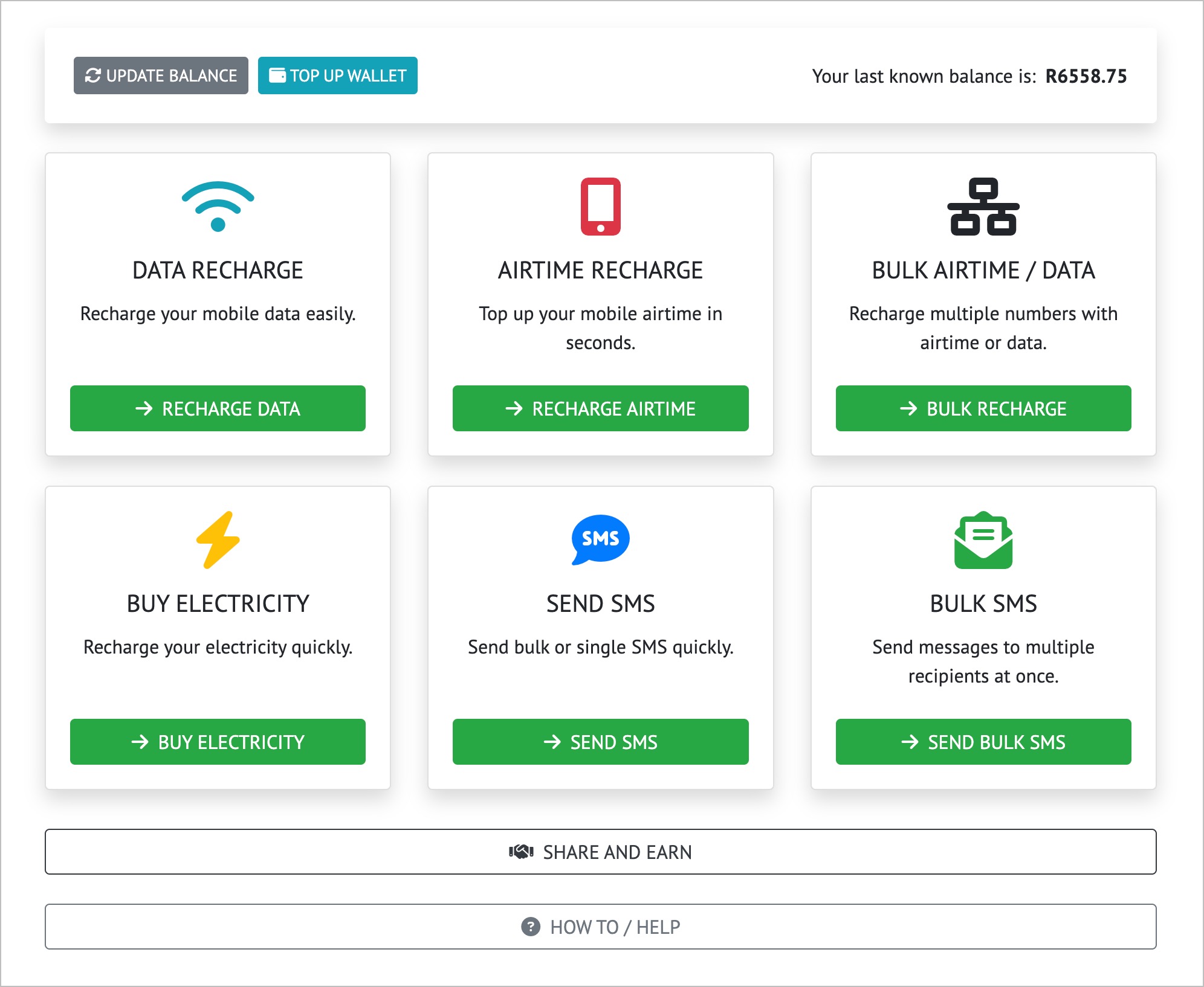 Bulk recharge a list of simcards with prepaid airtime and data using SIMcloud